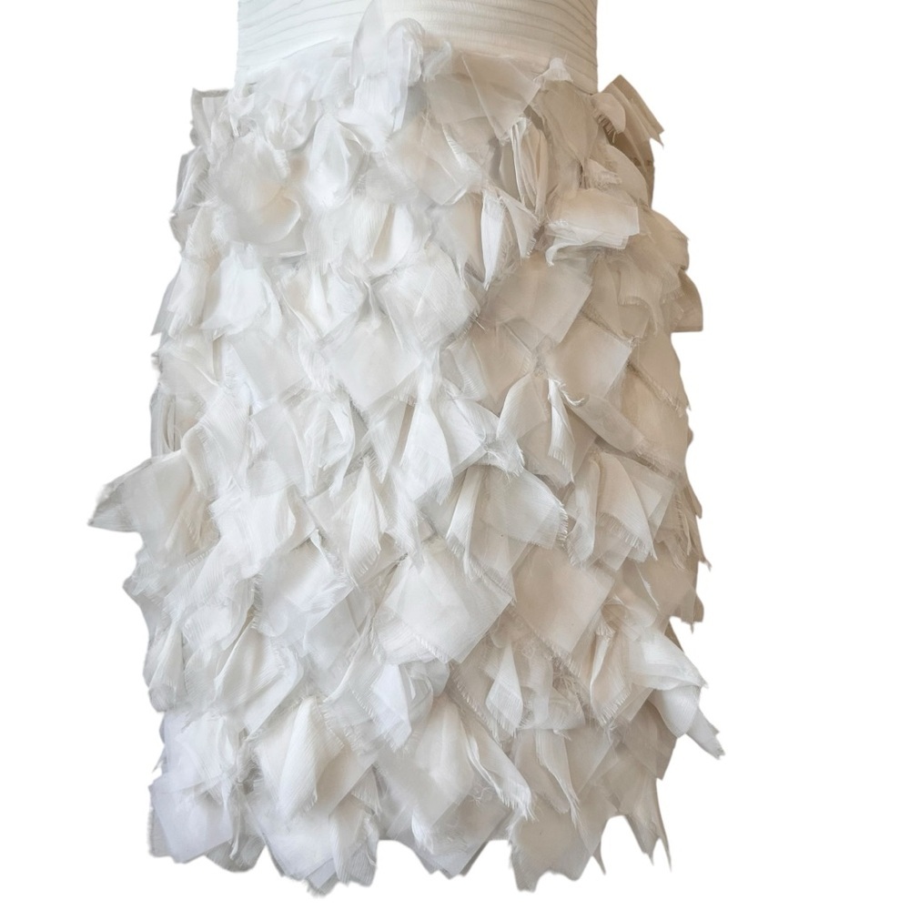 Tadashi Shoji SILK Strapless Ruffle Skirt Silk Chiffon Swan Dress Style OC487M - Picture 3 of 14